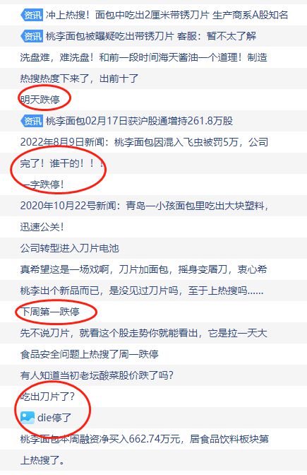 5VR彩票万股民懵了！飙上热搜：“面包中吃出刀片”事关200亿白马股！网友炸了：不堪设想！(图4)